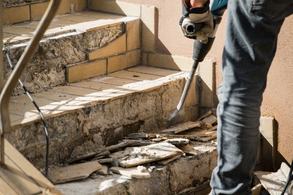 Concrete Stair Demolition in Greenville